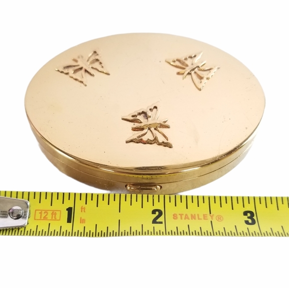 Vintage Mid Century 1940s Kotler & Kopit Brass Butterfly Mirrored Puff Compact - Picture 14 of 16